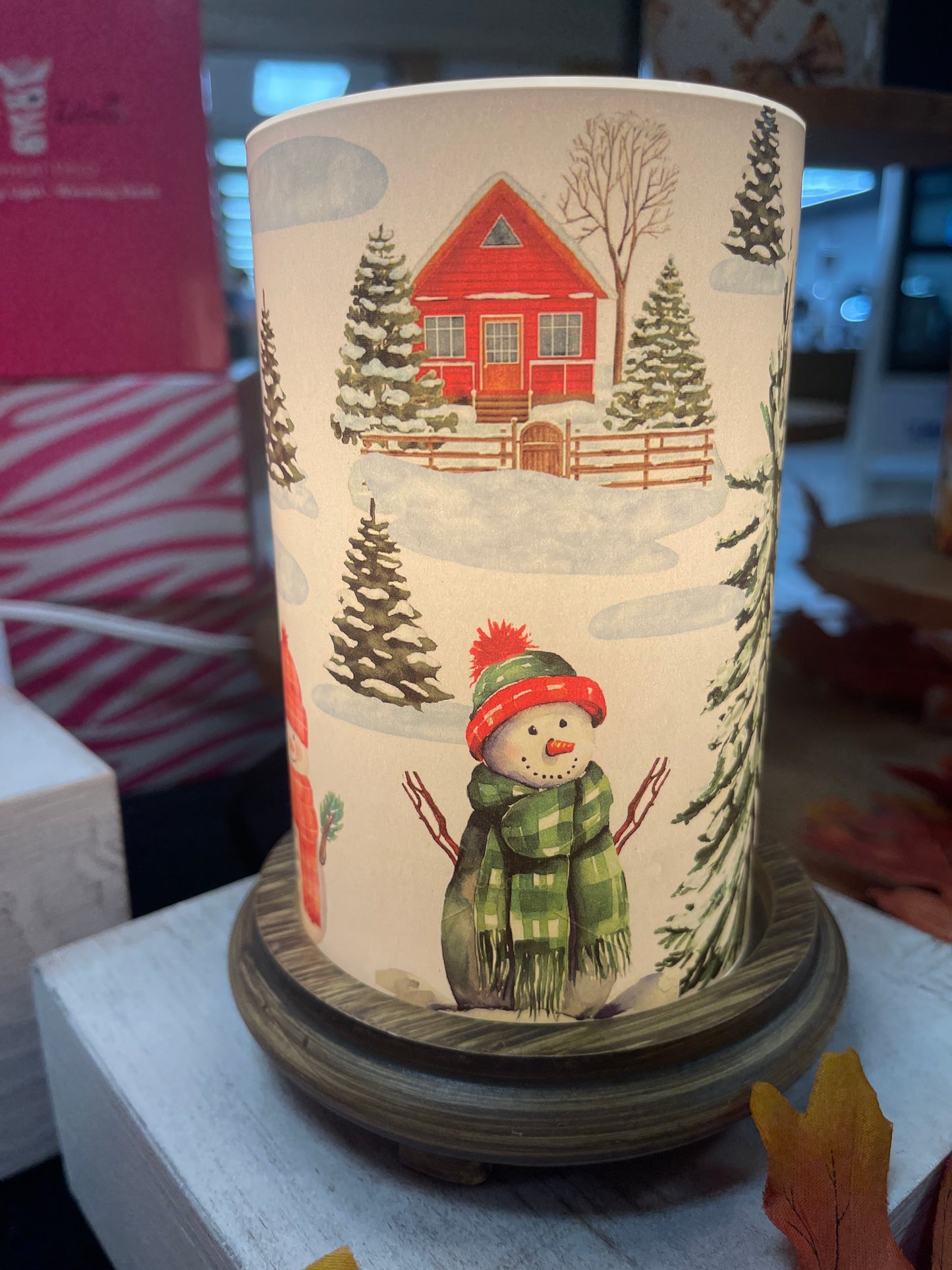 Snowman on the Cottage Simmering Light