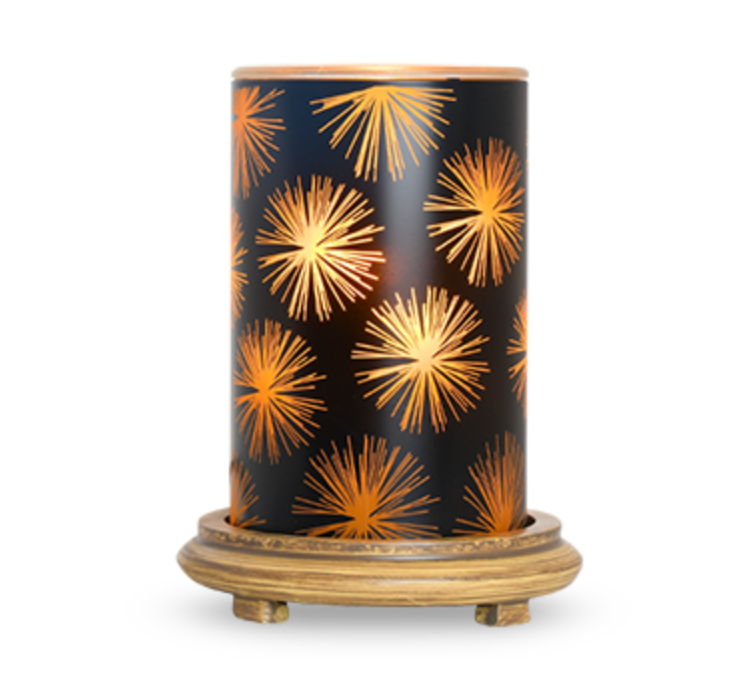 Starburst Simmering Light with Wood Grain Base