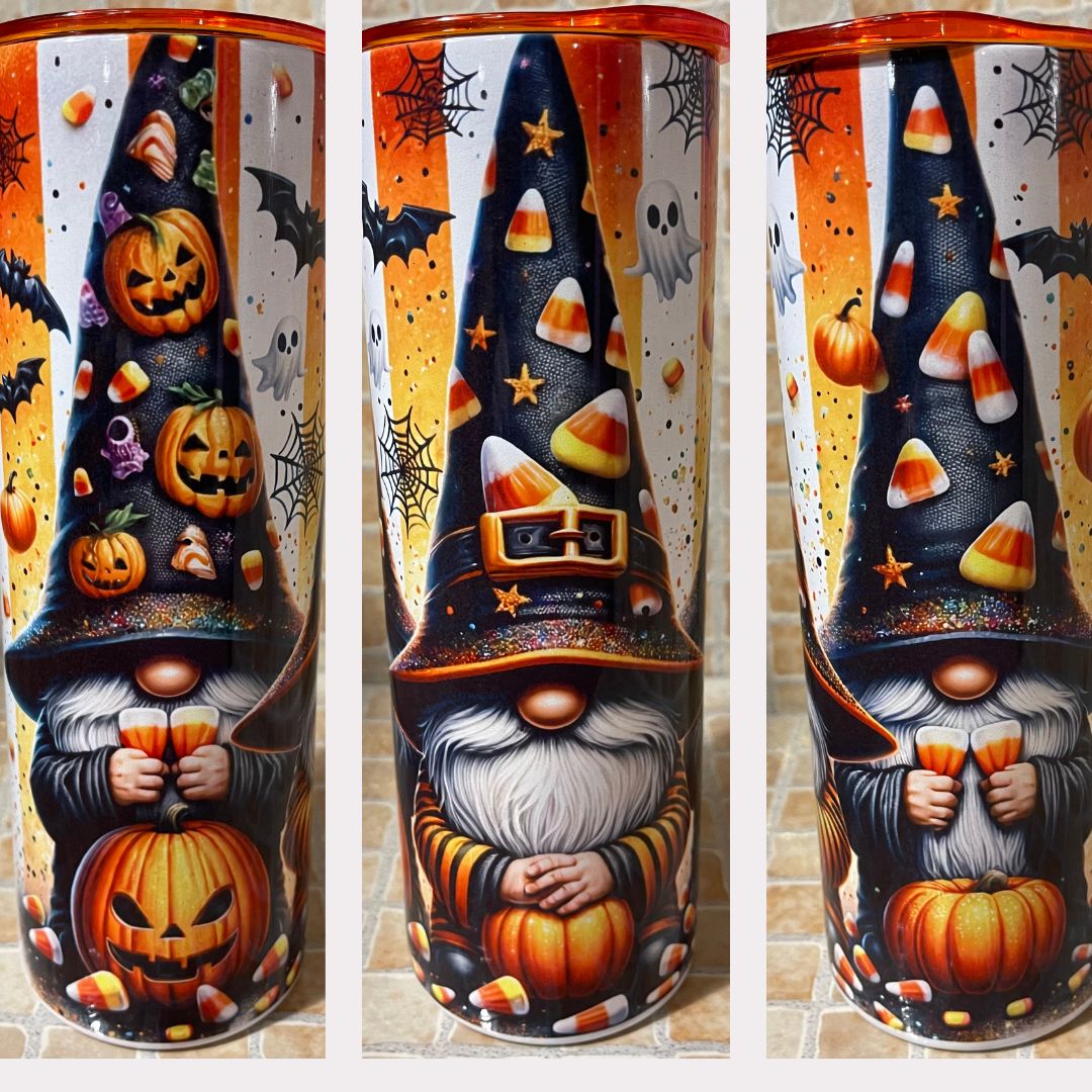 Candy Corn Gnome Tumbler