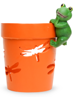 Playful Planter with Frog Attachment Accent Shade