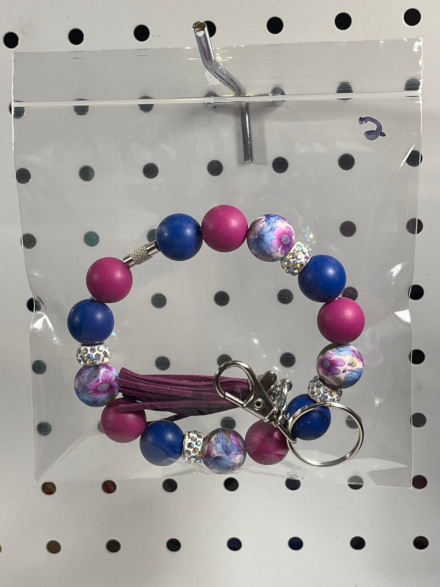 Keychain with Large Lobster Clasp - 10 in. Round - Assorted
