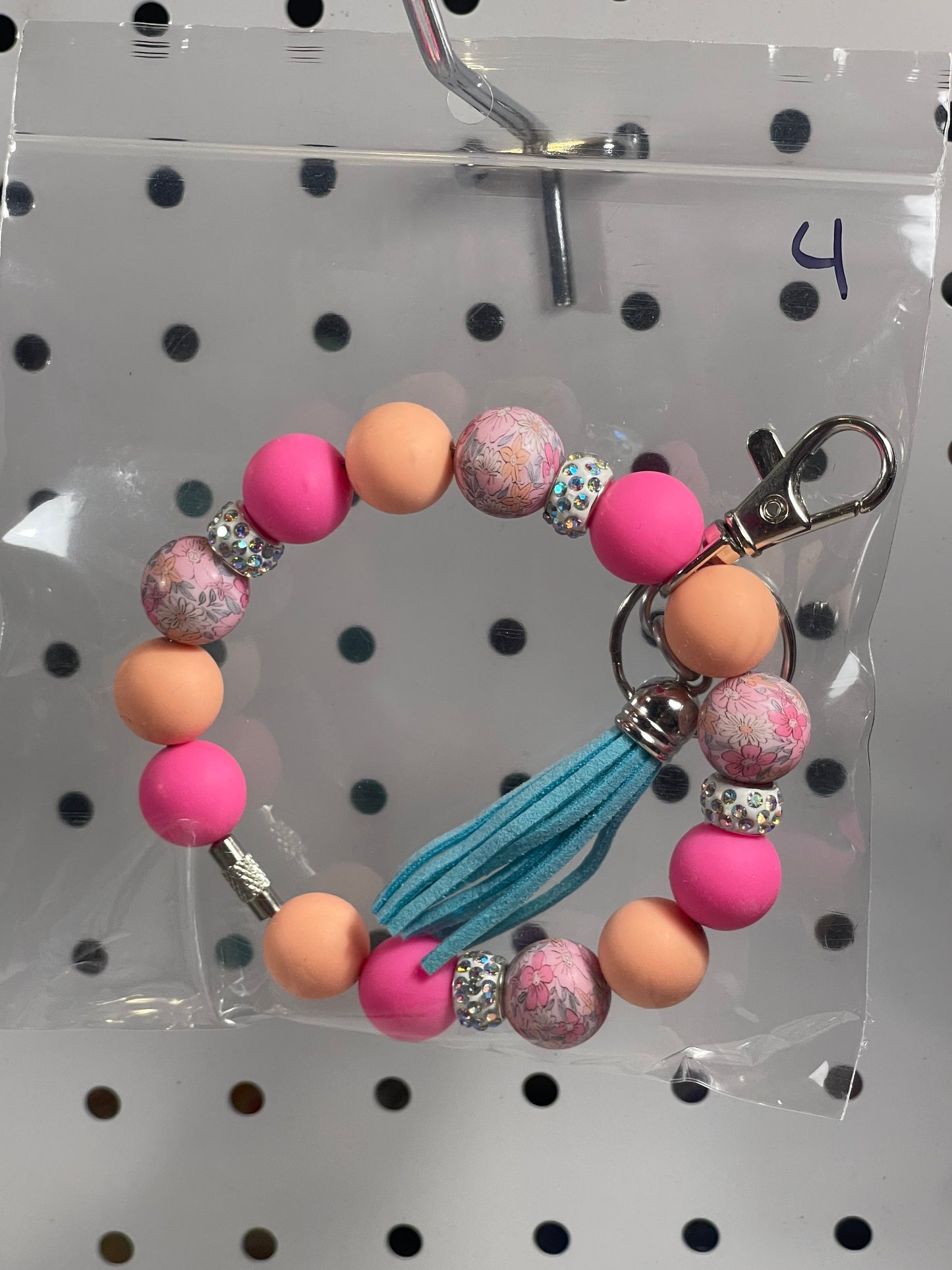 Keychain with Large Lobster Clasp - 10 in. Round - Assorted