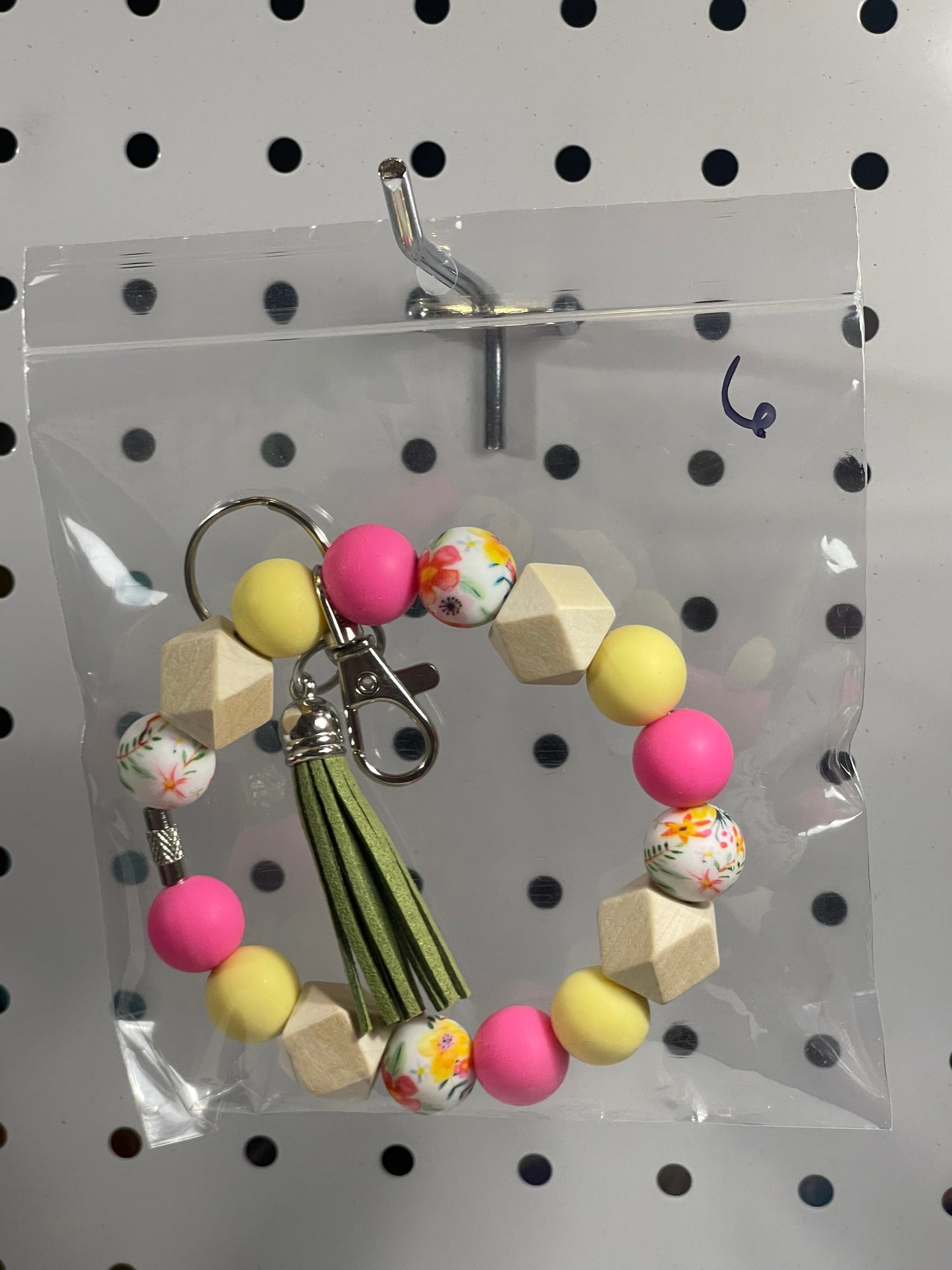 Keychain with Large Lobster Clasp - 10 in. Round - Assorted
