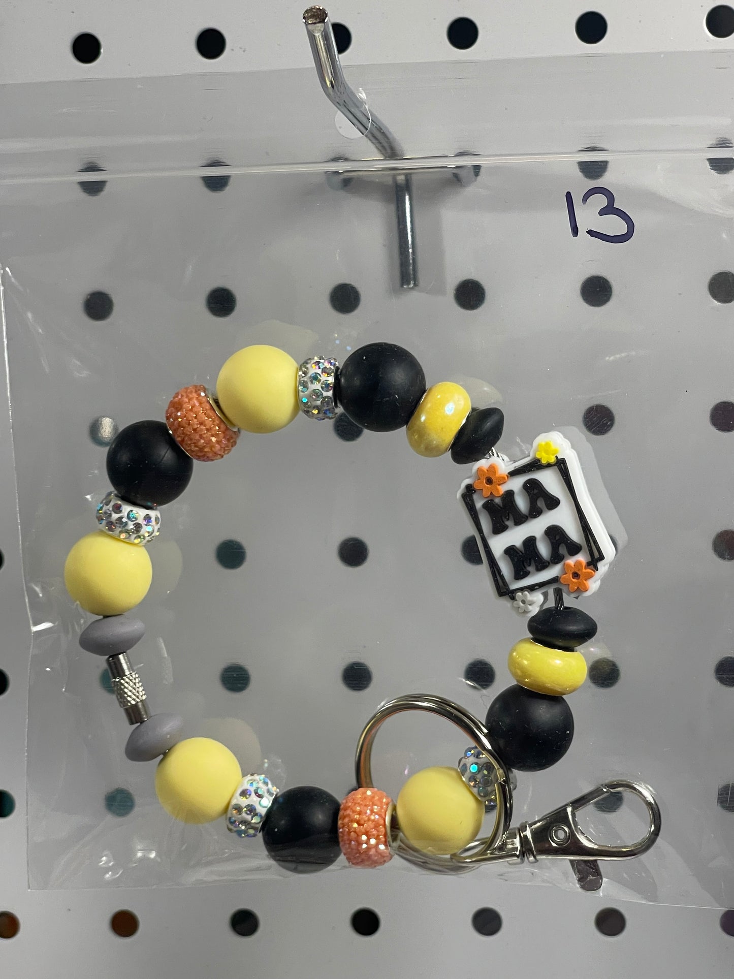 Keychain with Large Lobster Clasp - 10 in. Round - Assorted