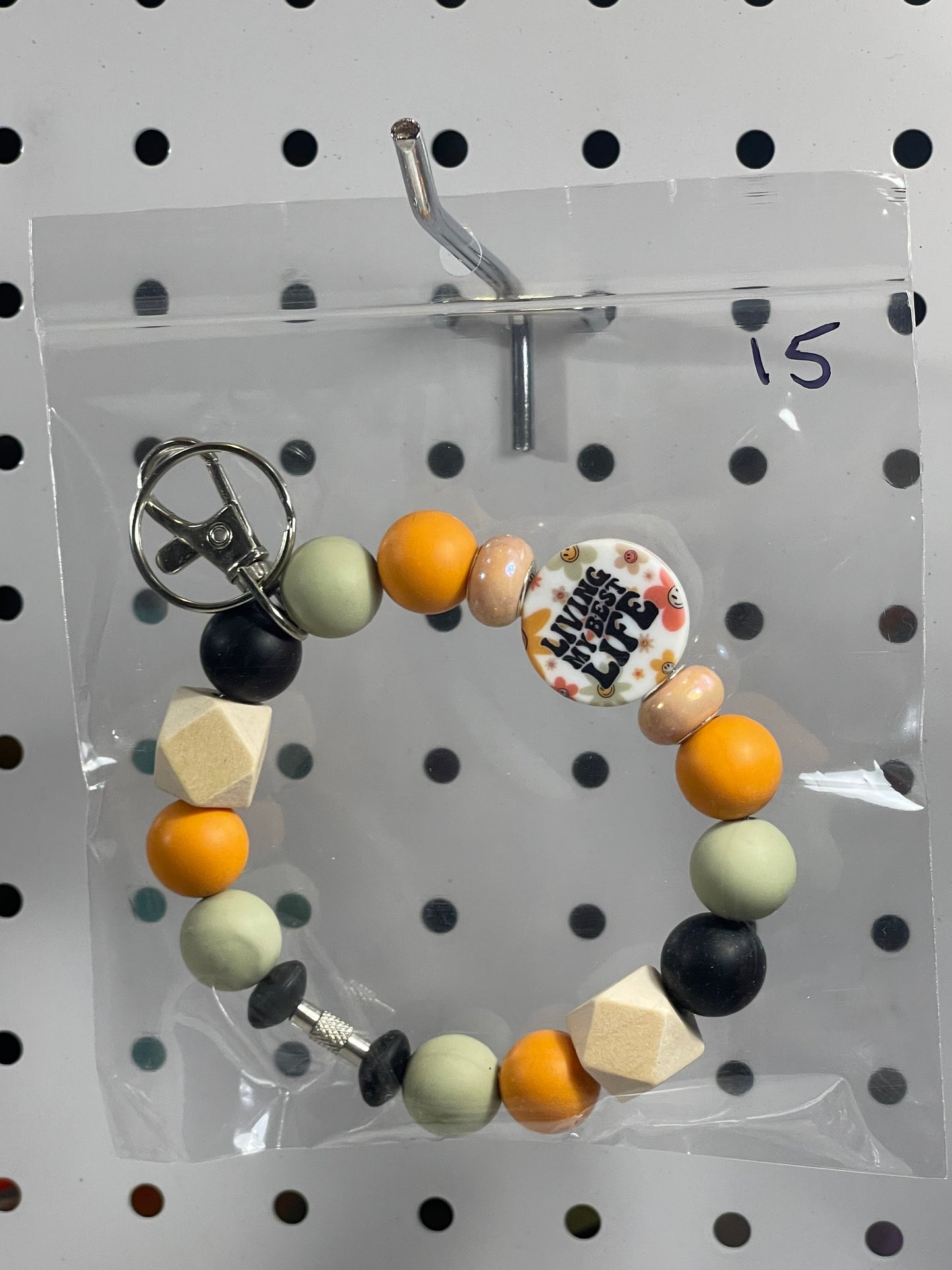 Keychain with Large Lobster Clasp - 10 in. Round - Assorted
