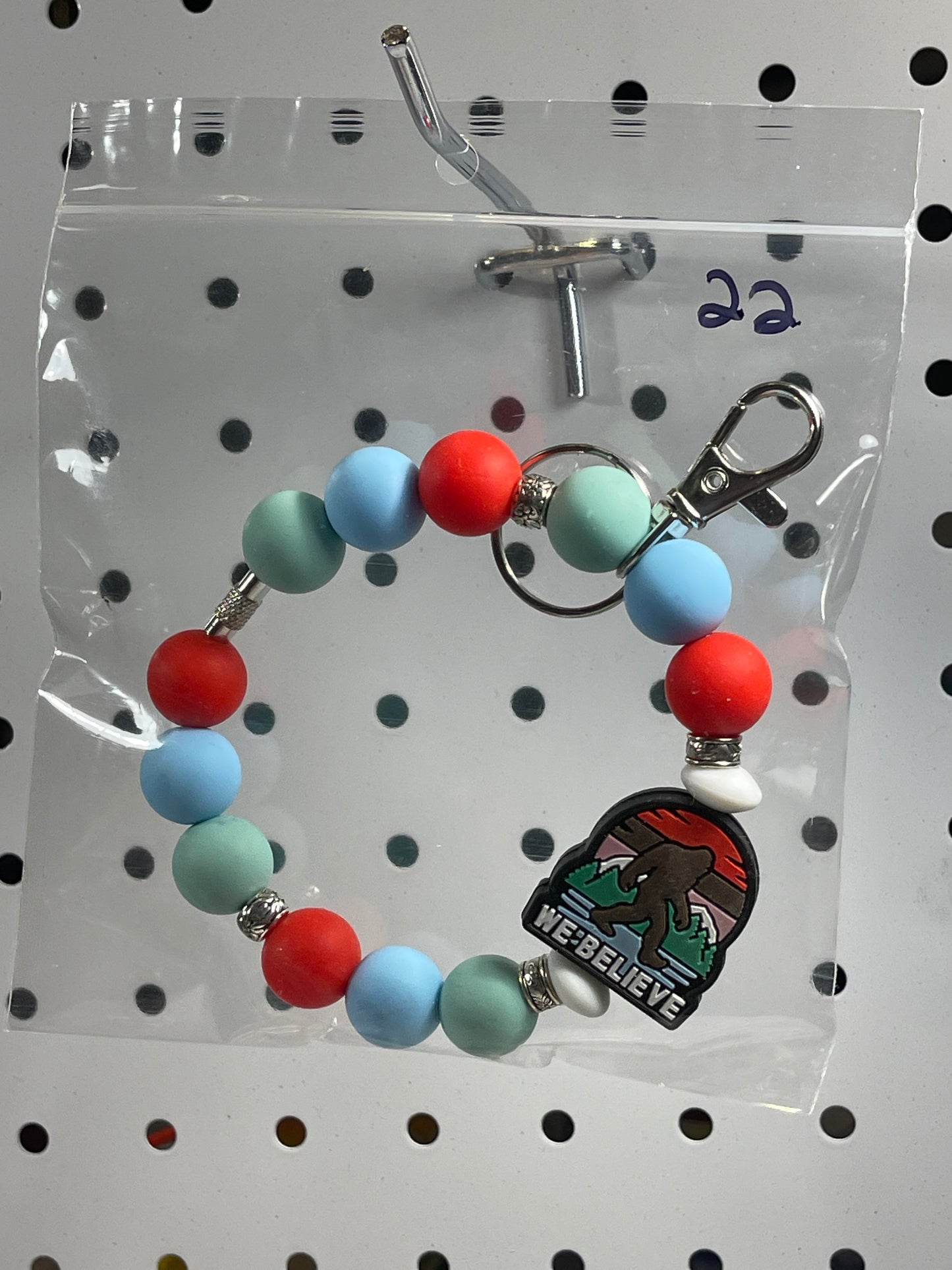 Keychain with Large Lobster Clasp - 10 in. Round - Assorted
