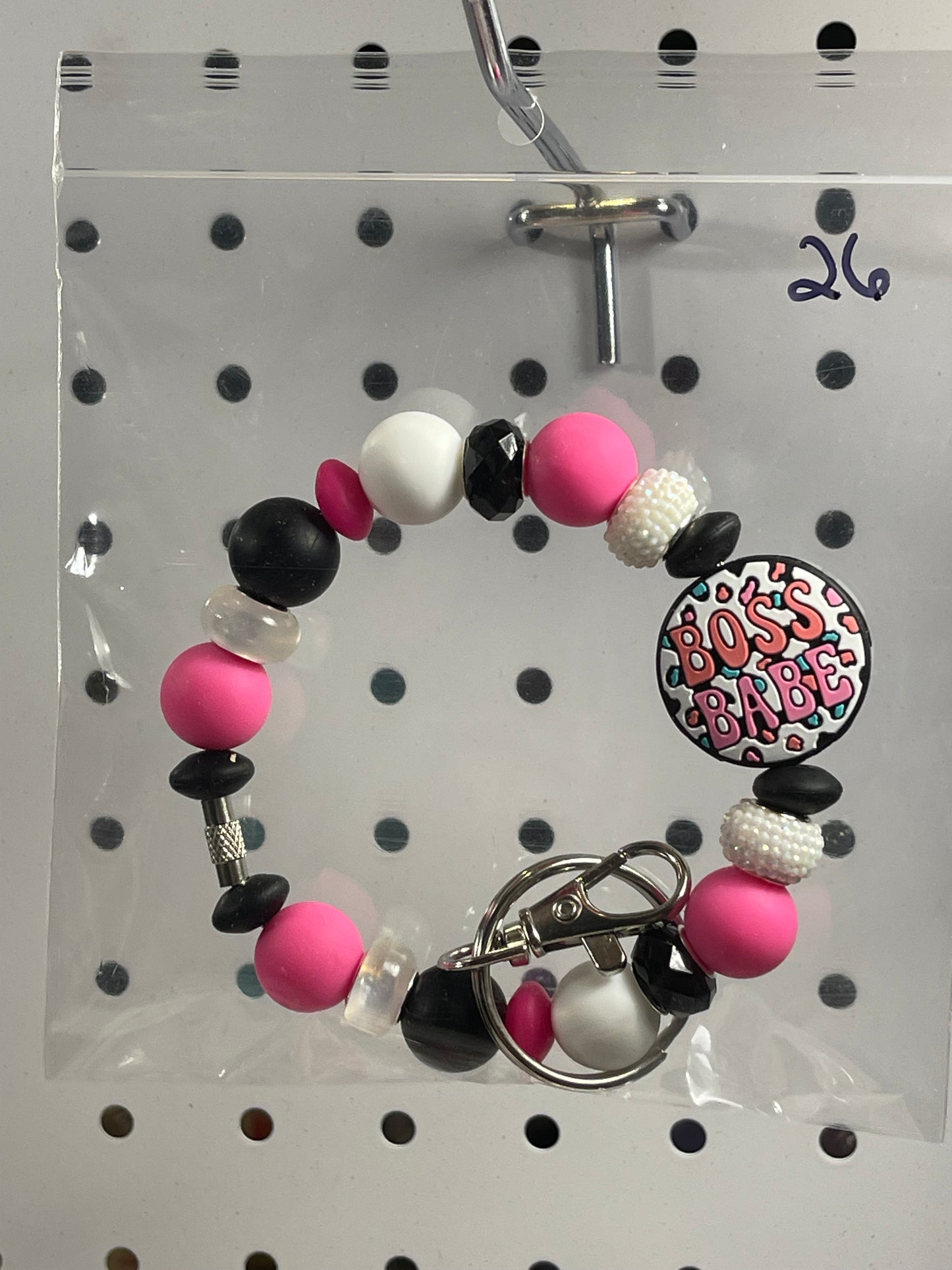 Keychain with Large Lobster Clasp - 10 in. Round - Assorted