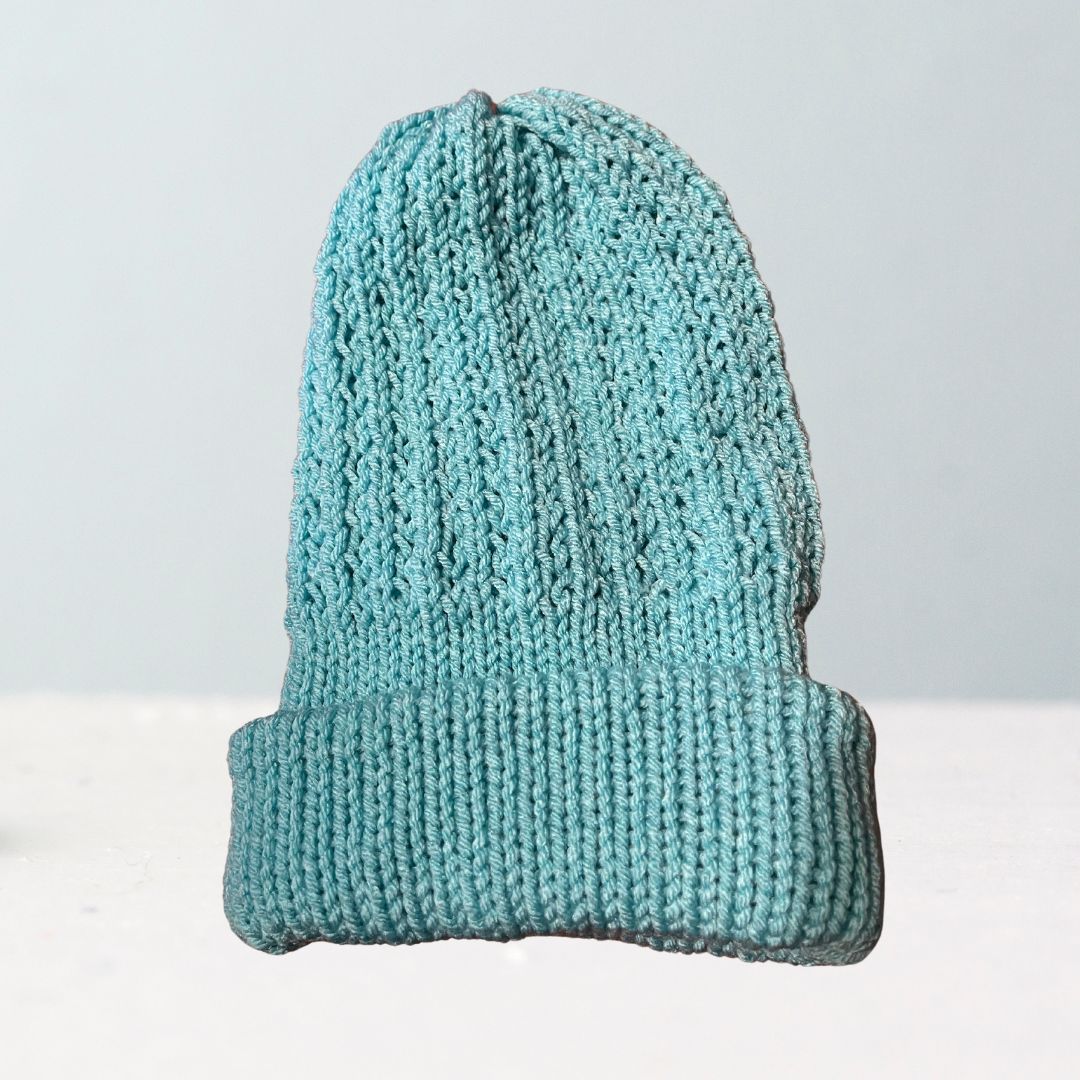 Turquoise Diamond Daisy Beanie