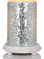 Silver Crackle Simmering Light with Antique White Base